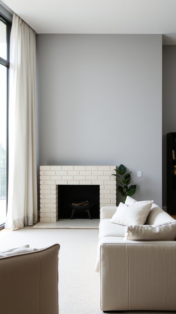 light gray fireplace makeover