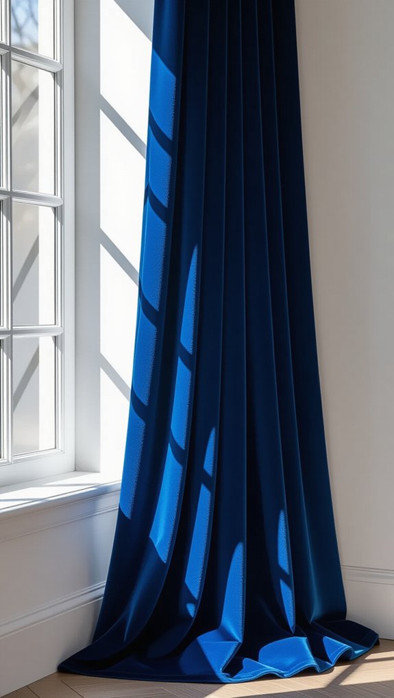 luxurious blue velvet curtains