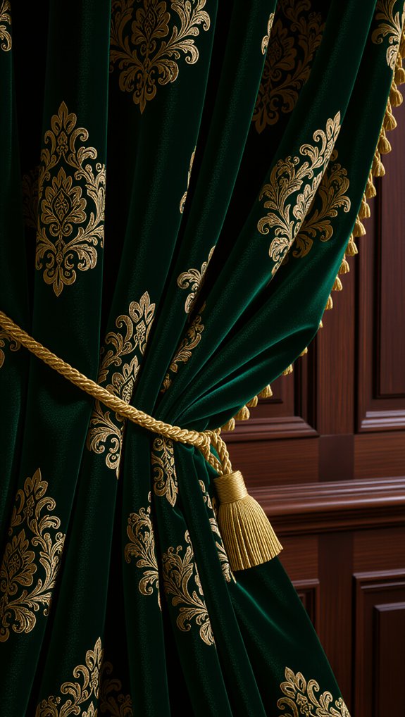 luxurious patterned velvet curtains
