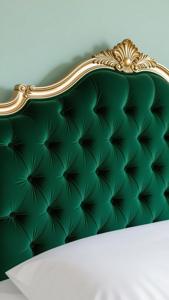 luxurious tufted velvet headboard