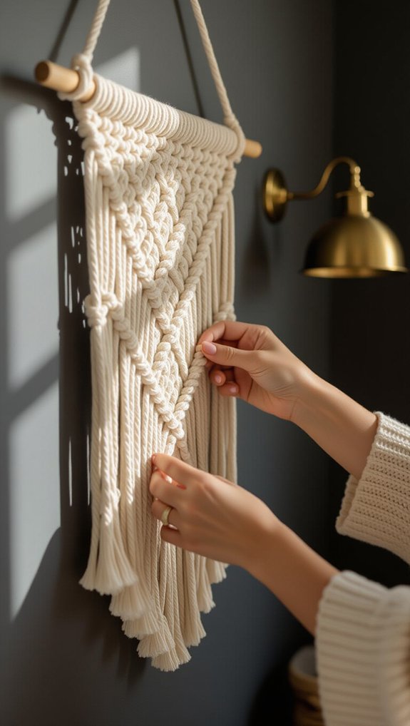 macram wall hanging installation