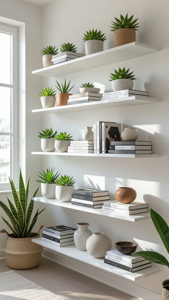maximize space with shelves
