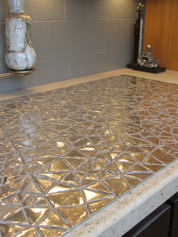 metallic accent tiles shine