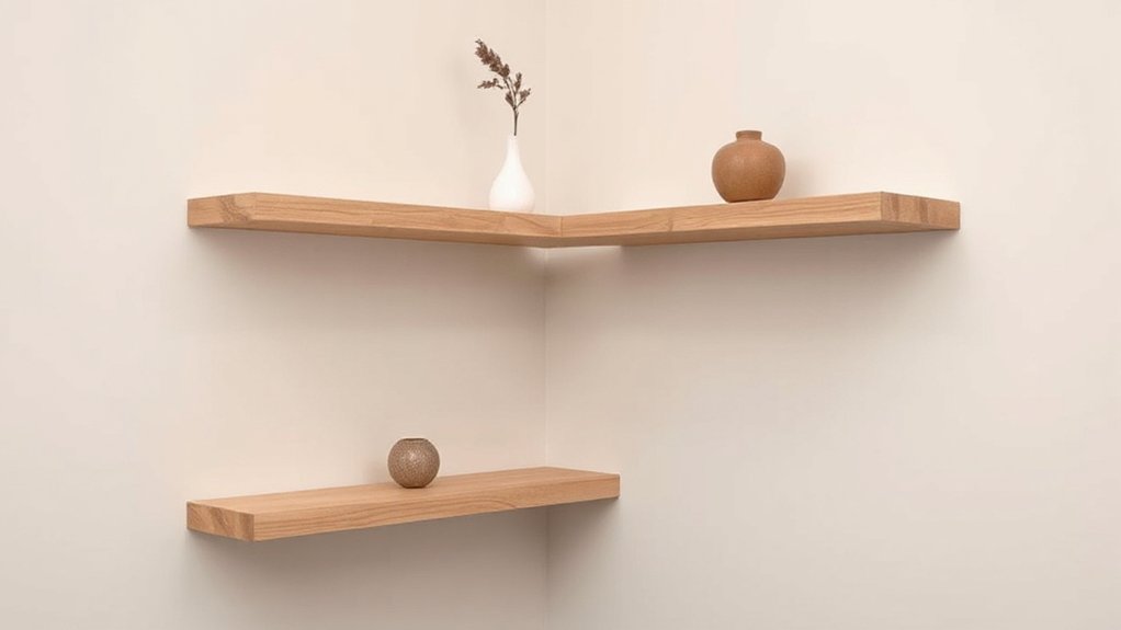 minimalist birch veneer shelves
