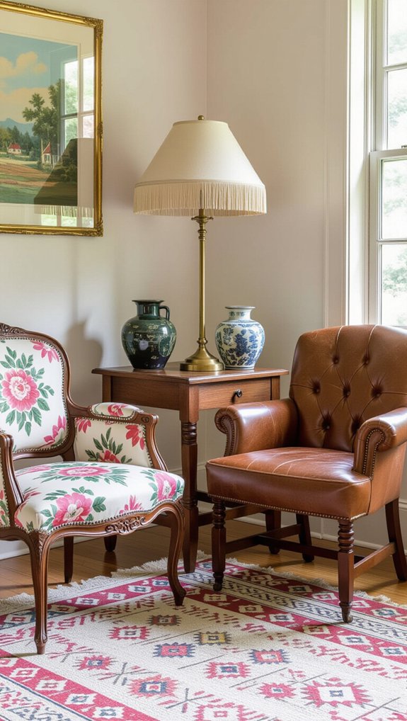 mismatched vintage furniture harmony