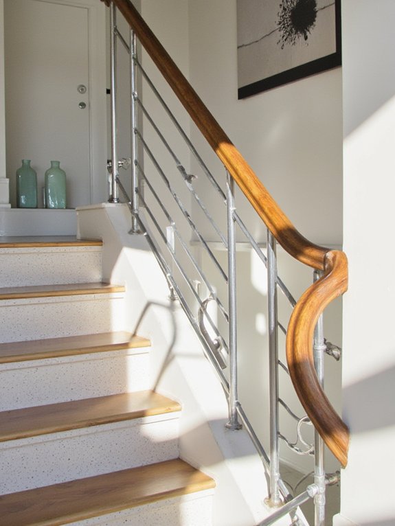 mixed material stair railings