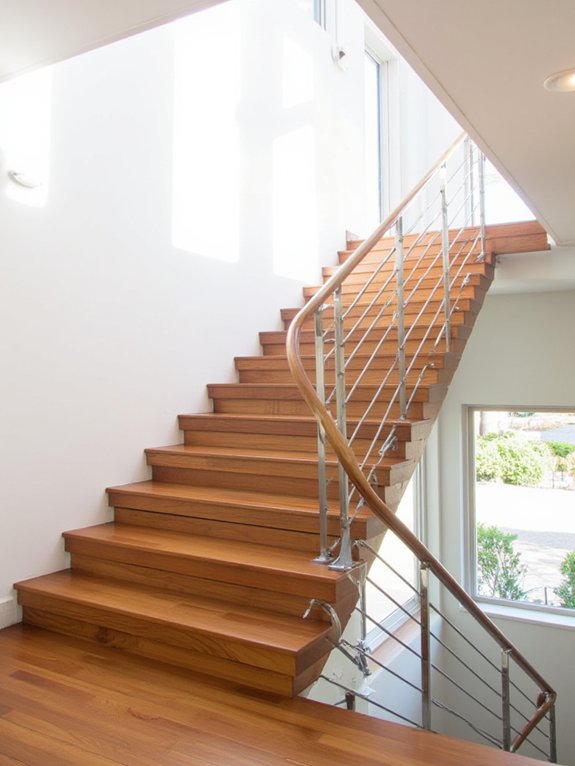 modern horizontal slat railings
