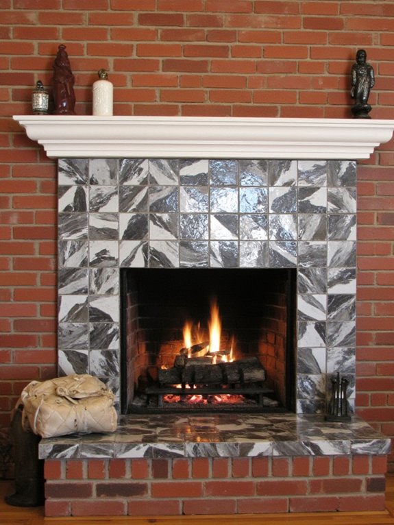 modern tile fireplace makeover