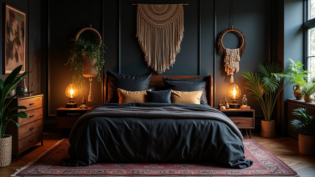 moody eclectic bedroom decor