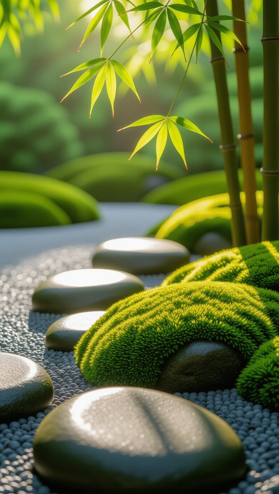 moss enhances zen gardens