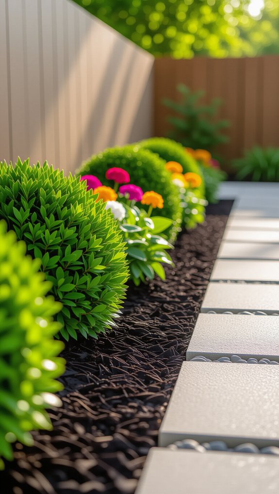 mulch enhances garden borders
