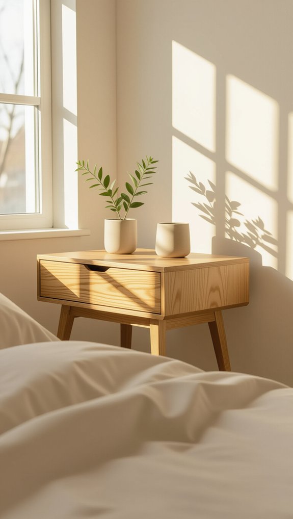 natural wood nightstand charm