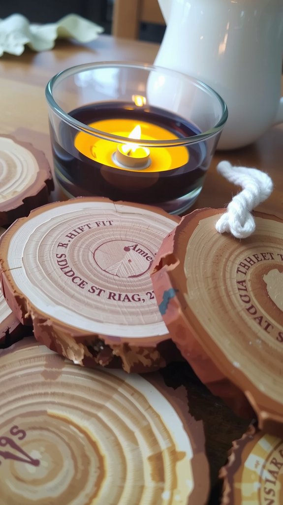 nature inspired wooden coasters
