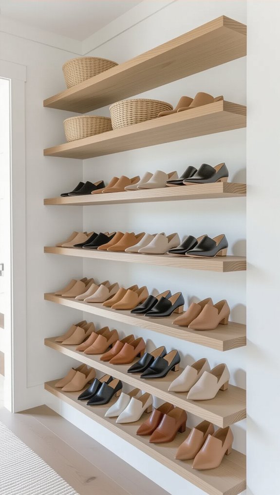 open shelving shoe organization