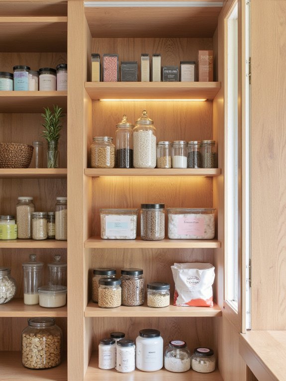 organize pantry with dividers