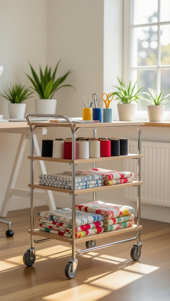 organized mobile sewing storage