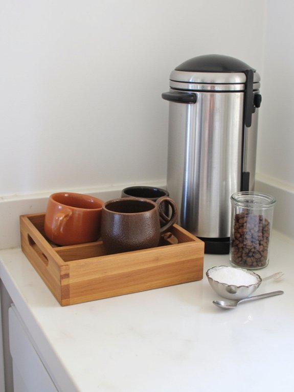 organized stylish coffee station