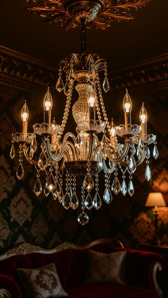 ornate chandelier enhances ambiance
