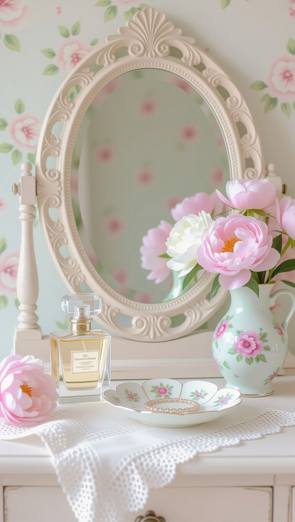 ornate mirror vanity decor