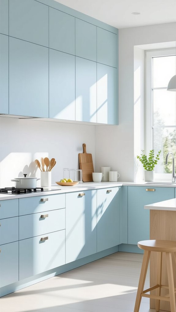 22 Kitchen Cabinet Color Ideas for Modern and Timeless Style 21 pale blue kitchen elegance