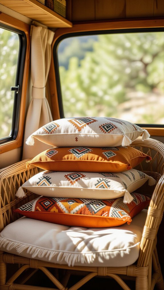 patterned cushions create comfort