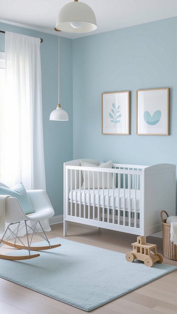 peaceful baby blue nursery