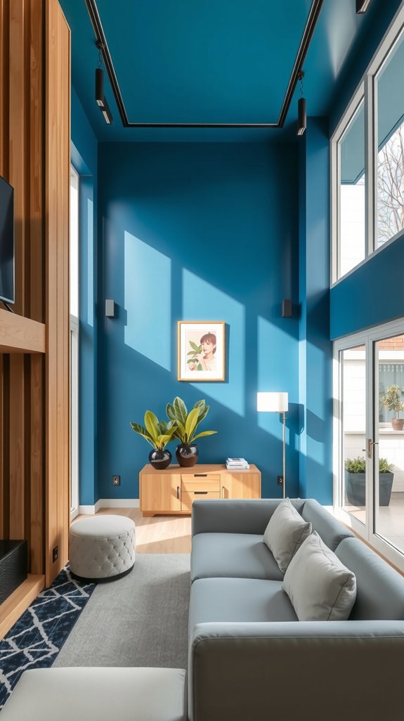 peacock blue wall styling