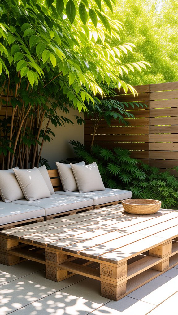 reclaimed pallet wood patio