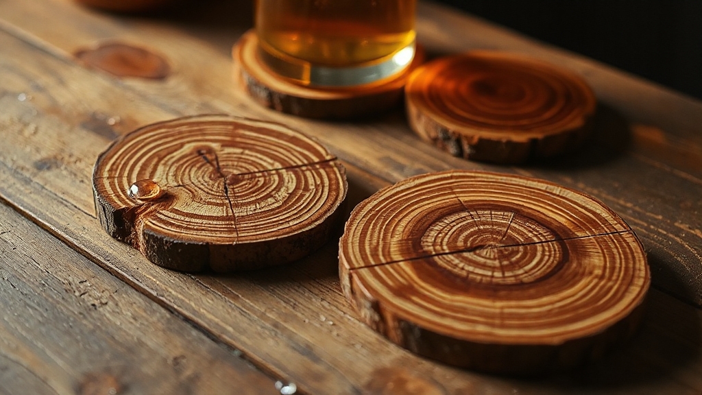 rustic wood slice coasters