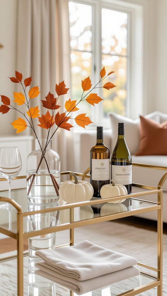 seasonal bar cart decorations