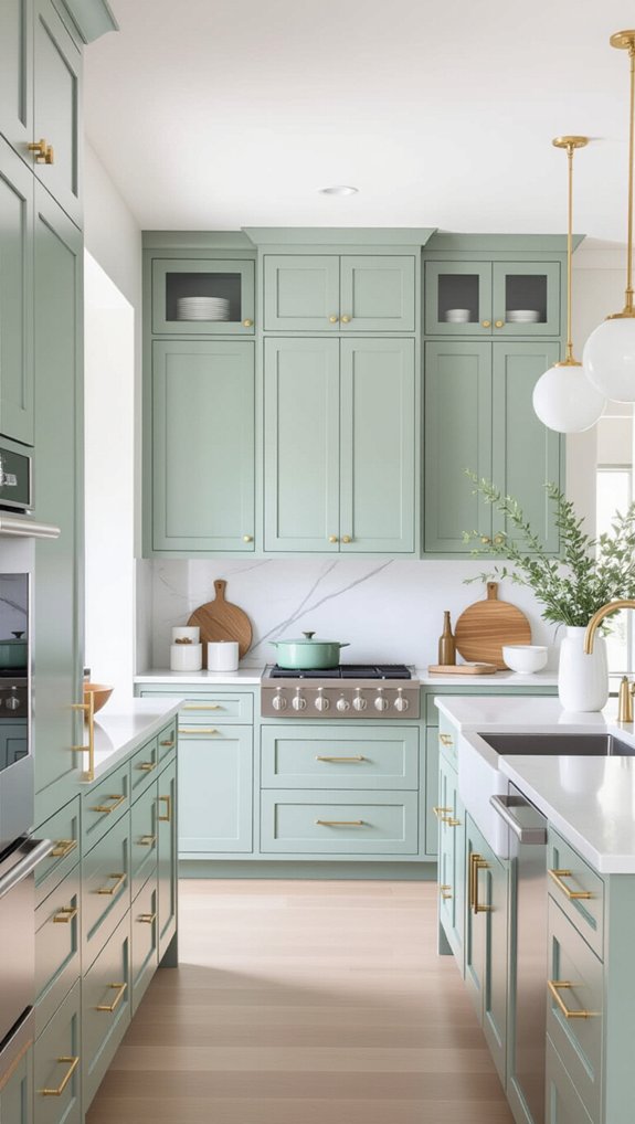 22 Kitchen Cabinet Color Ideas for Modern and Timeless Style 18 serene muted gray green cabinets