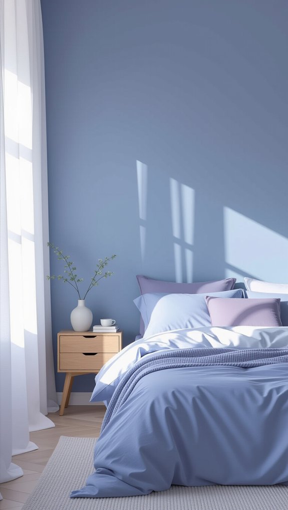 serene periwinkle bedroom decor