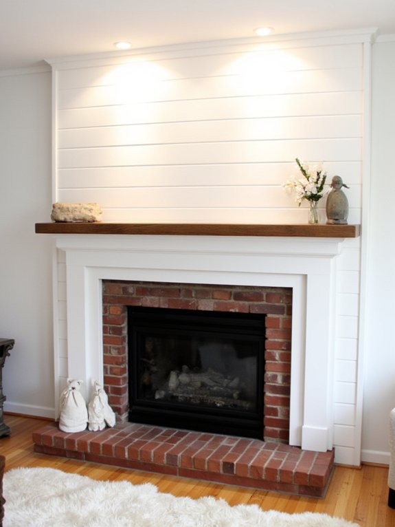 shiplap fireplace surround upgrade