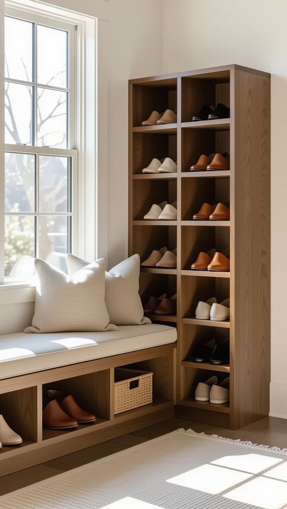 shoe storage with seating