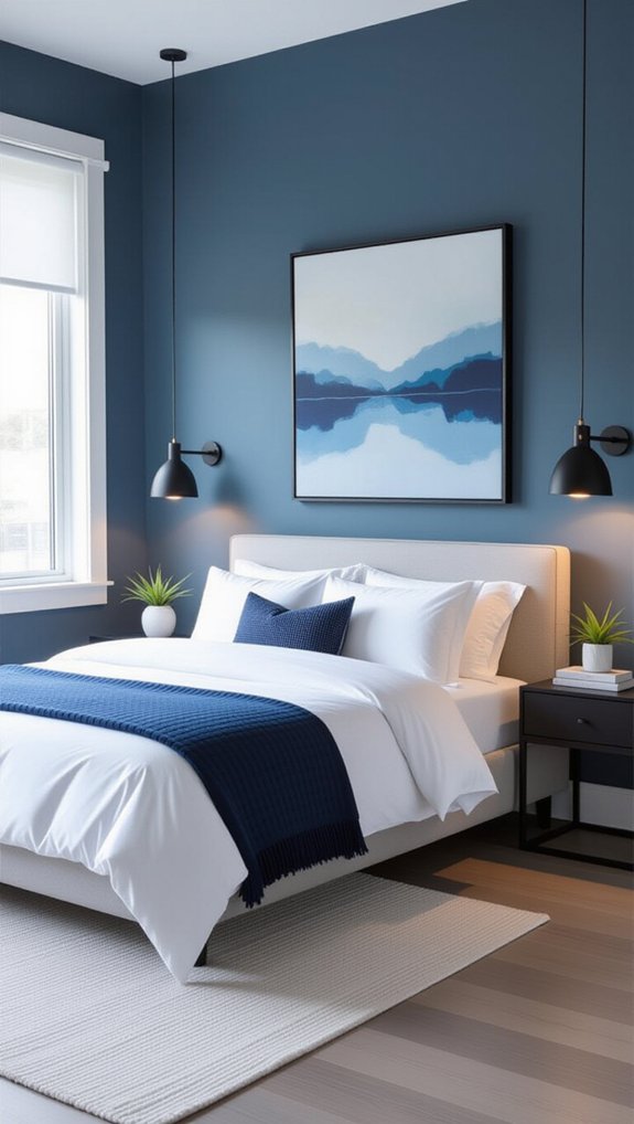 slate blue serene bedroom