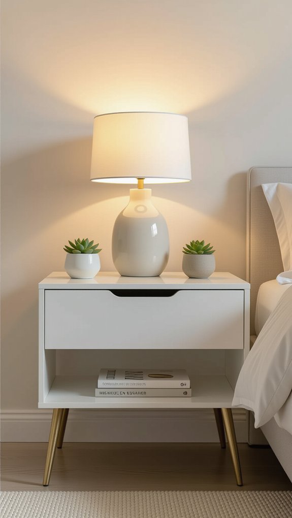 sleek functional serene nightstand