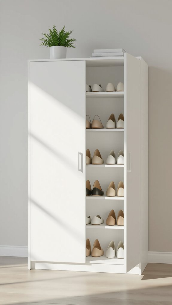 sleek tidy shoe storage