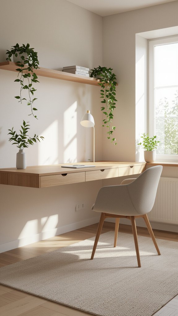 space saving floating desk design