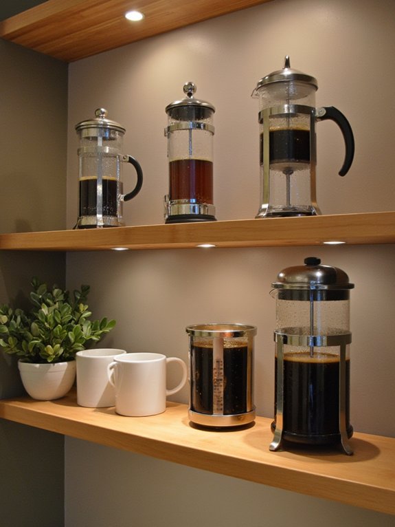 stylish french press display