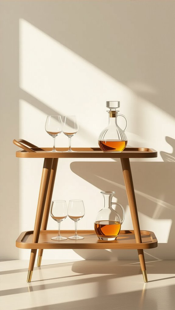 stylish functional mid century cart