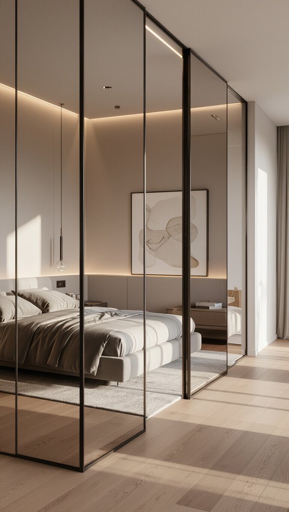 stylish functional mirrored doors