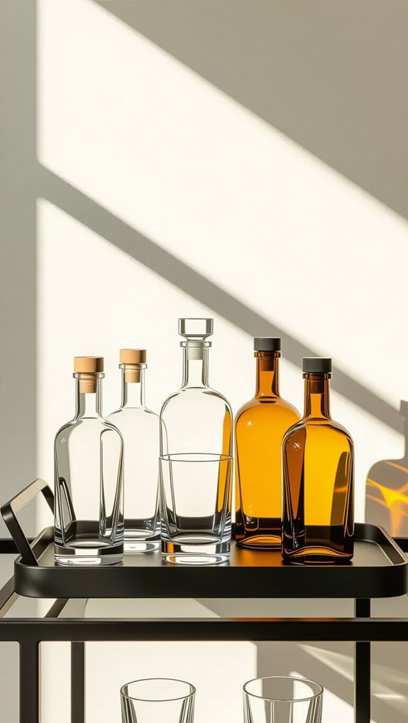 stylish geometric bottle arrangement