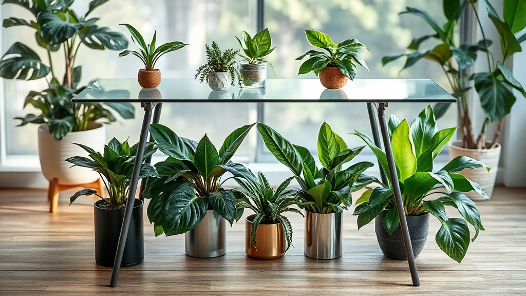 stylish glass plant stands