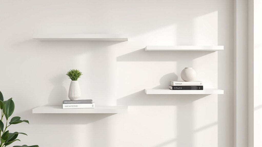 stylish minimalist corner shelves