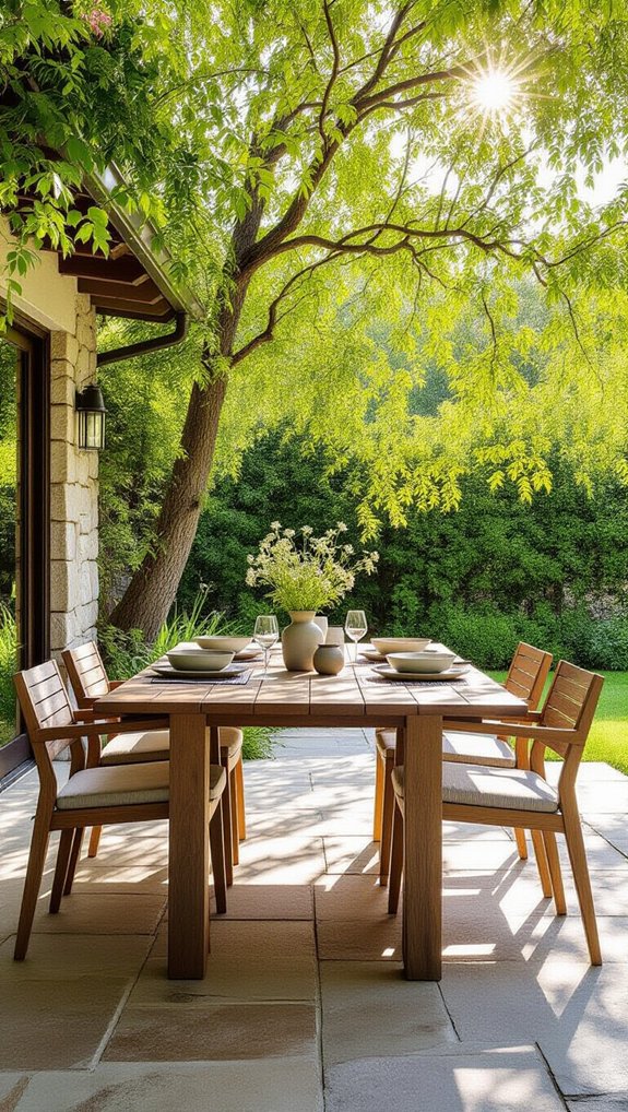 stylish outdoor dining area