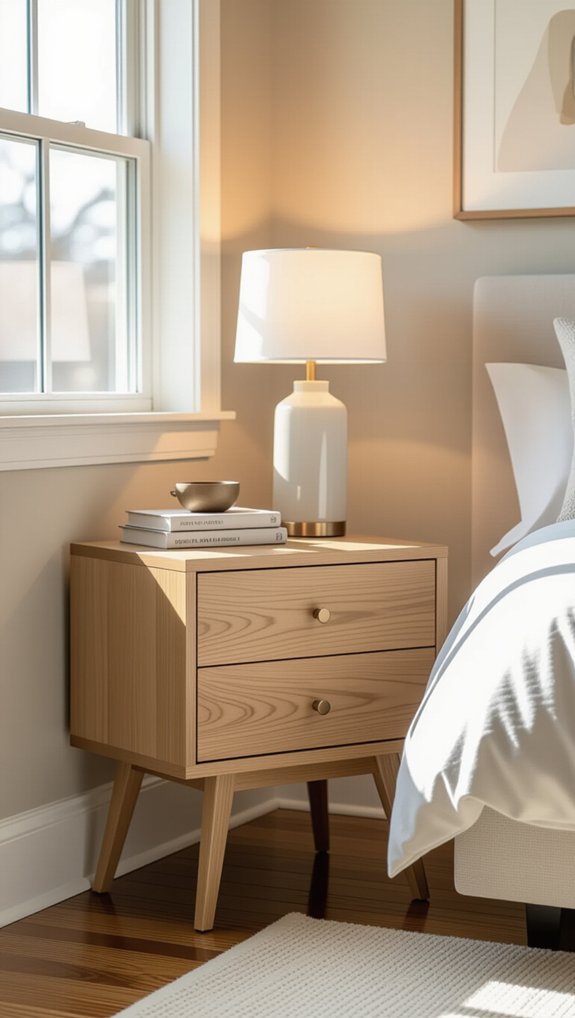 stylish space saving nightstand solution
