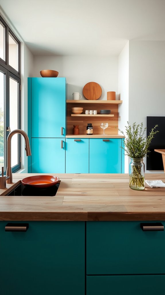 turquoise kitchen cabinet inspiration