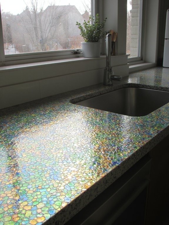 unique sustainable glass countertops
