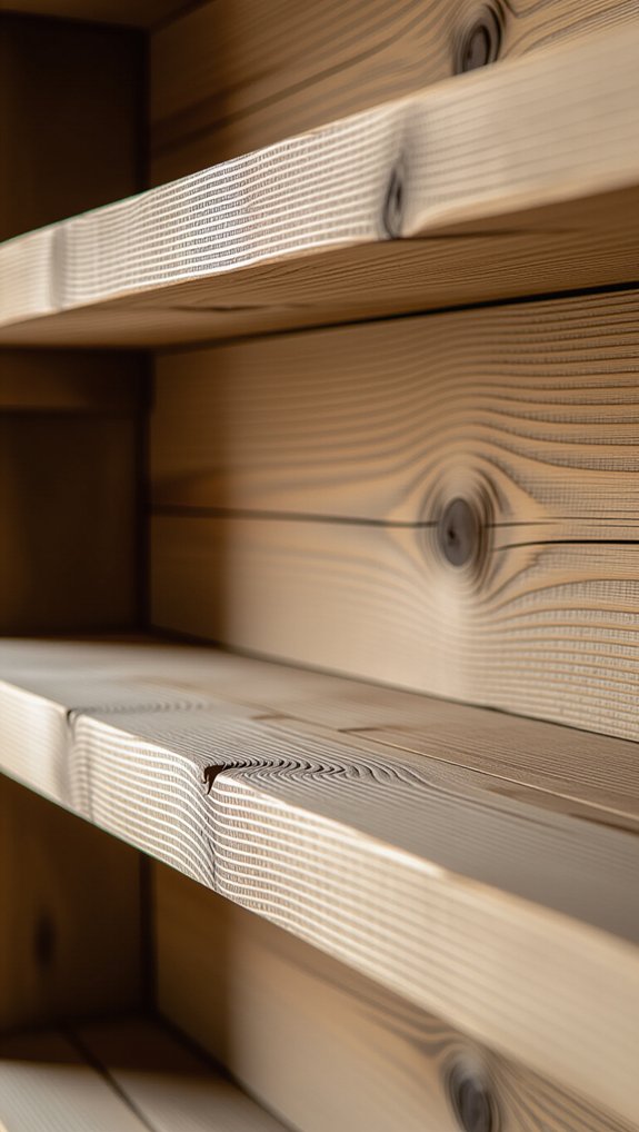 upcycled wood block shelf