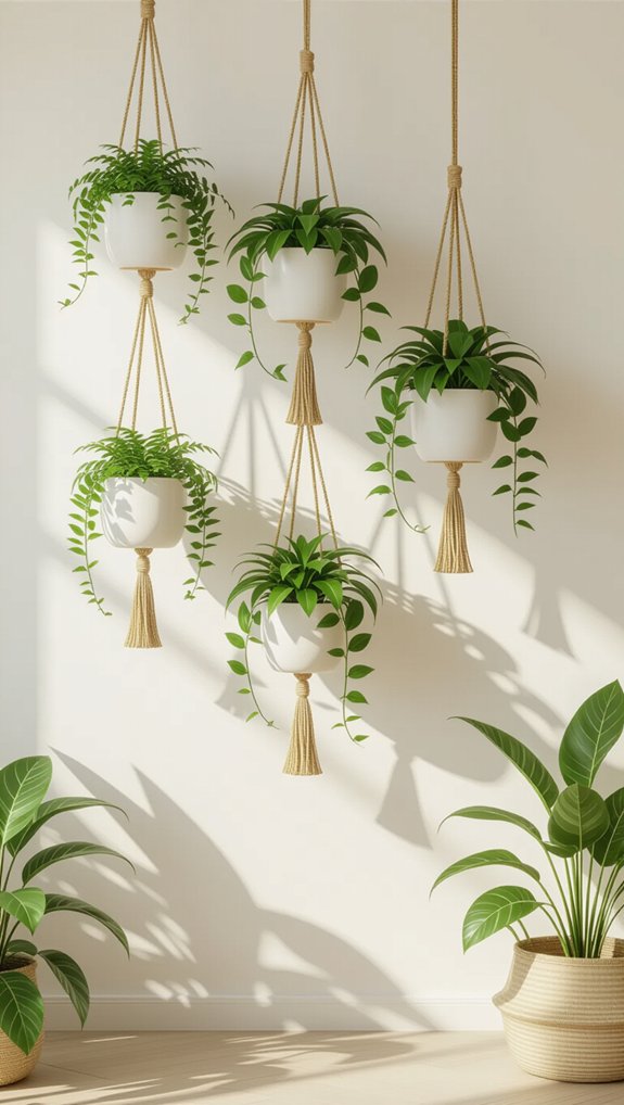 vertical hanging plant display